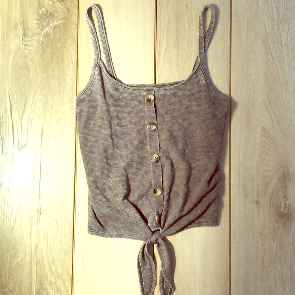 Solid Gray Tank with Buttons
